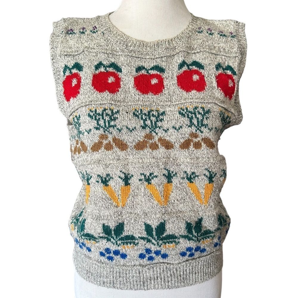 OMI Casual Gray Fruit Fun Summer Boho Festival Vest